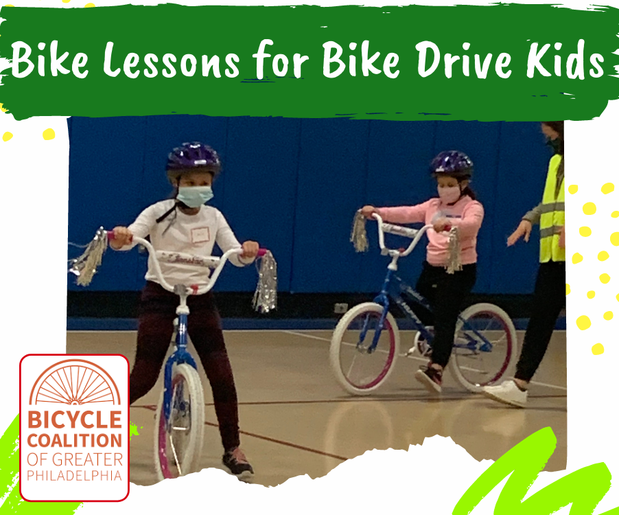 Jaws Youth Playbook partners with the Bicycle Coalition of Philadelphia to offer free bikes lessons to the children who received a bike at the Jaws Bike Drive
