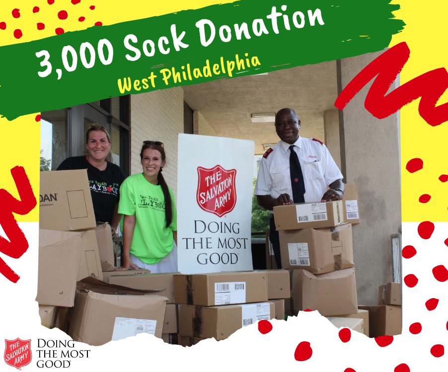 Jaws Youth Playbook Donates 3,000 Socks to the Salvation Army