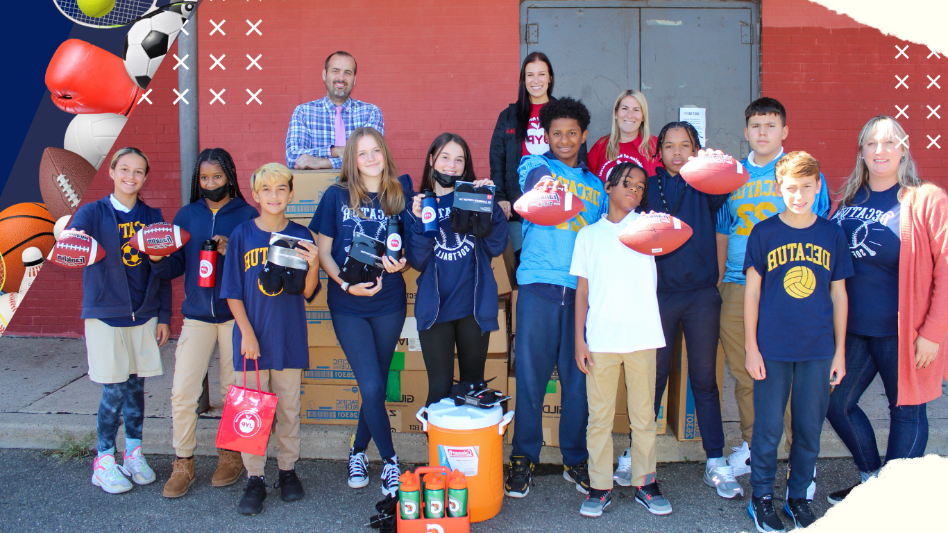 Jaws Youth Playbook Donates Sports Equipment to Decatur School