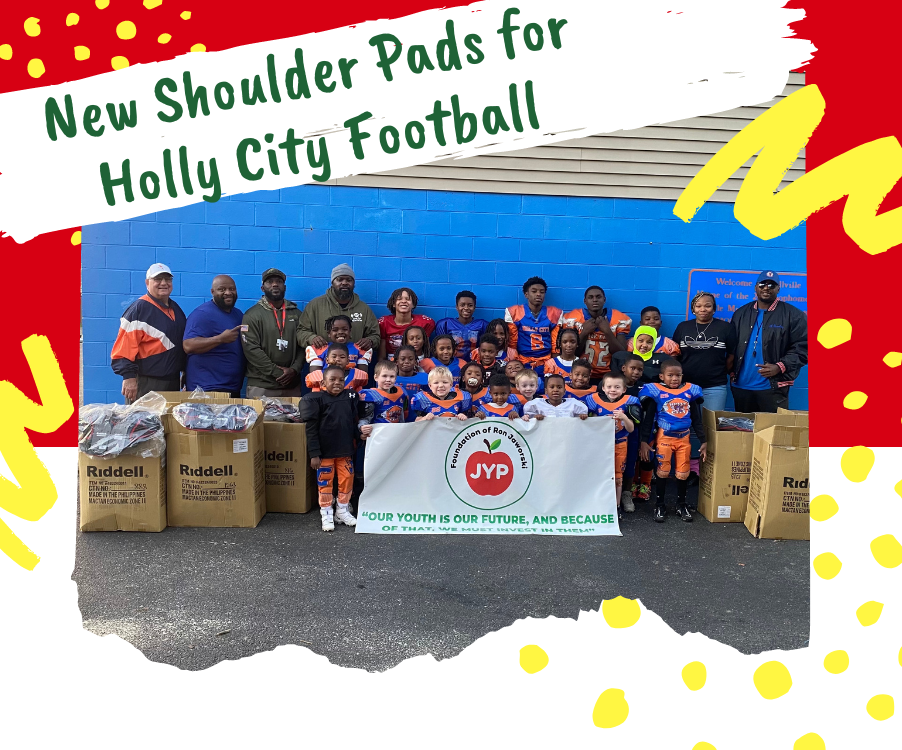 Jaws Youth Playbook Donates Shoulder Pads to Holly City Football