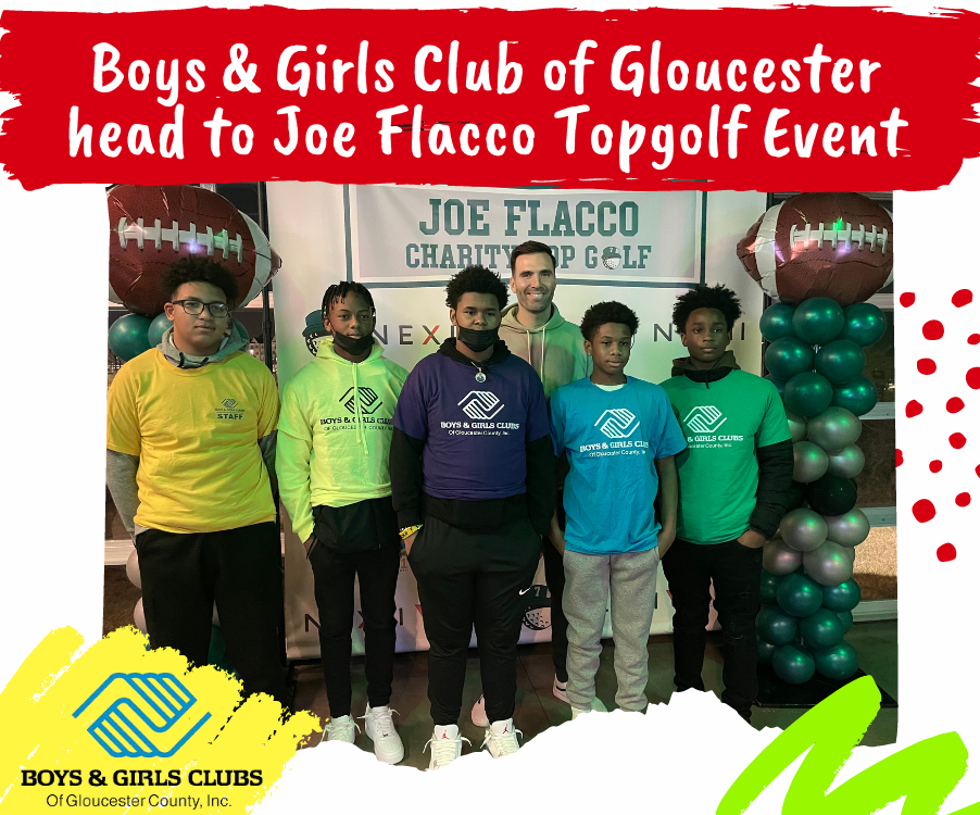 Jaws Youth Playbook Gifts Topgolf Experience with Joe Flacco to the Boys & Girls Club of Gloucester County