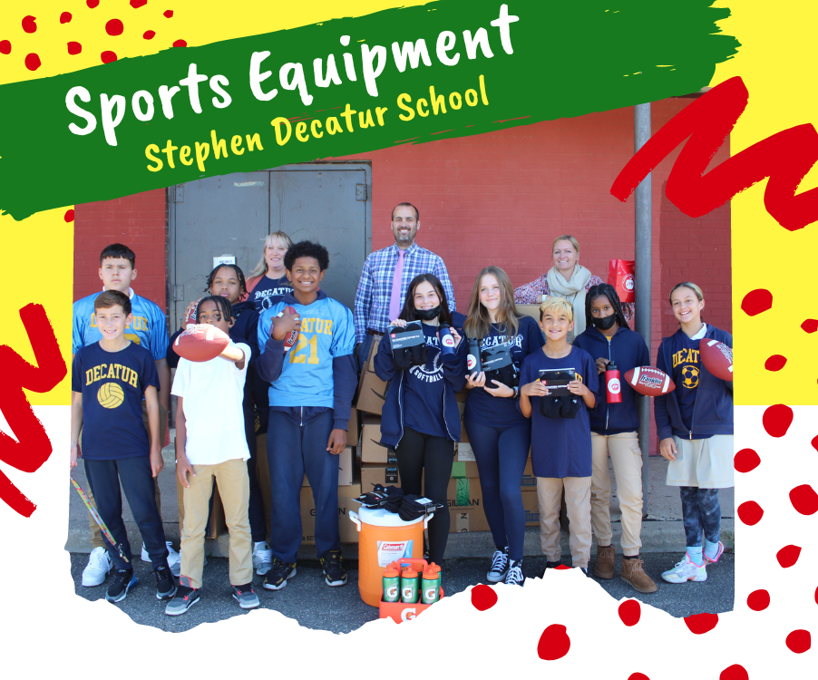 Jaws Youth Playbook Donates Sports Equipment to Decatur School