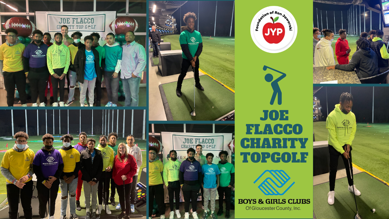 Jaws Youth Playbook Gifts Topgolf Experience with Joe Flacco to the Boys & Girls Club of Gloucester County