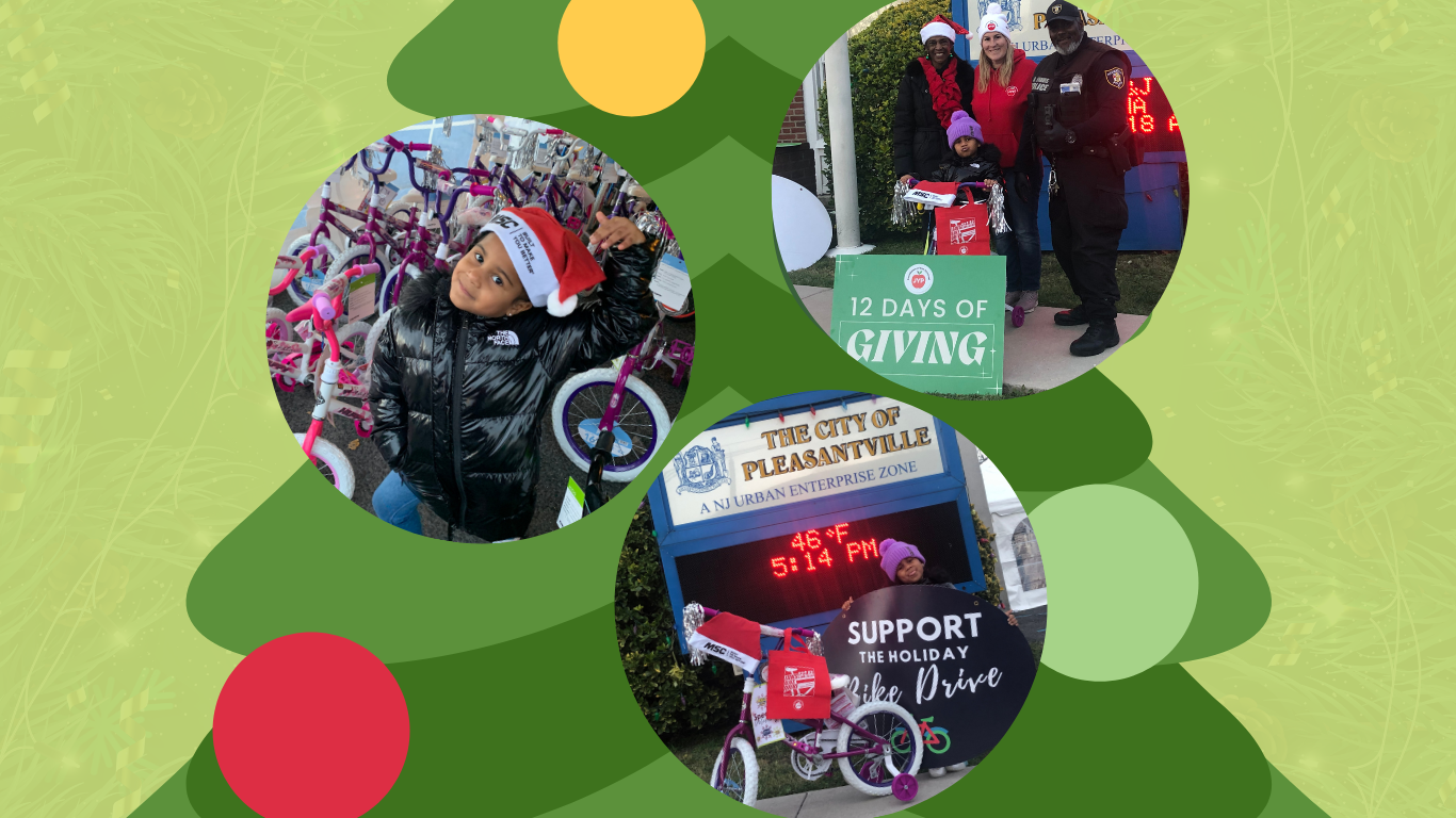 Jaws Youth Playbook donates new bikes to Christmas Tree Lighting Event for Kids in Pleasantville, NJ
